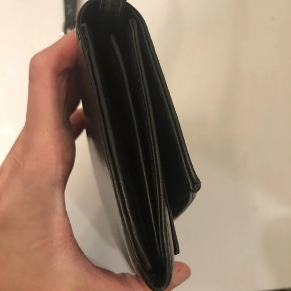 J. Crew black leather organizer bag